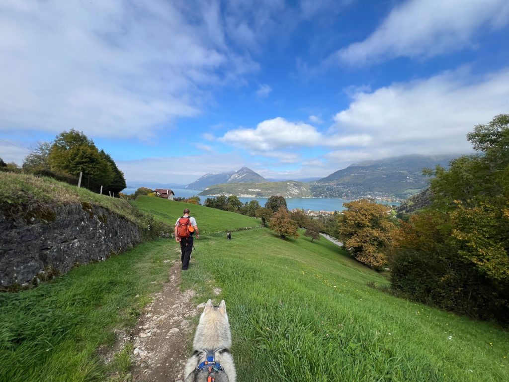 Vue panoramique sur le lac d’Annecy depuis les hauteurs de Duingt